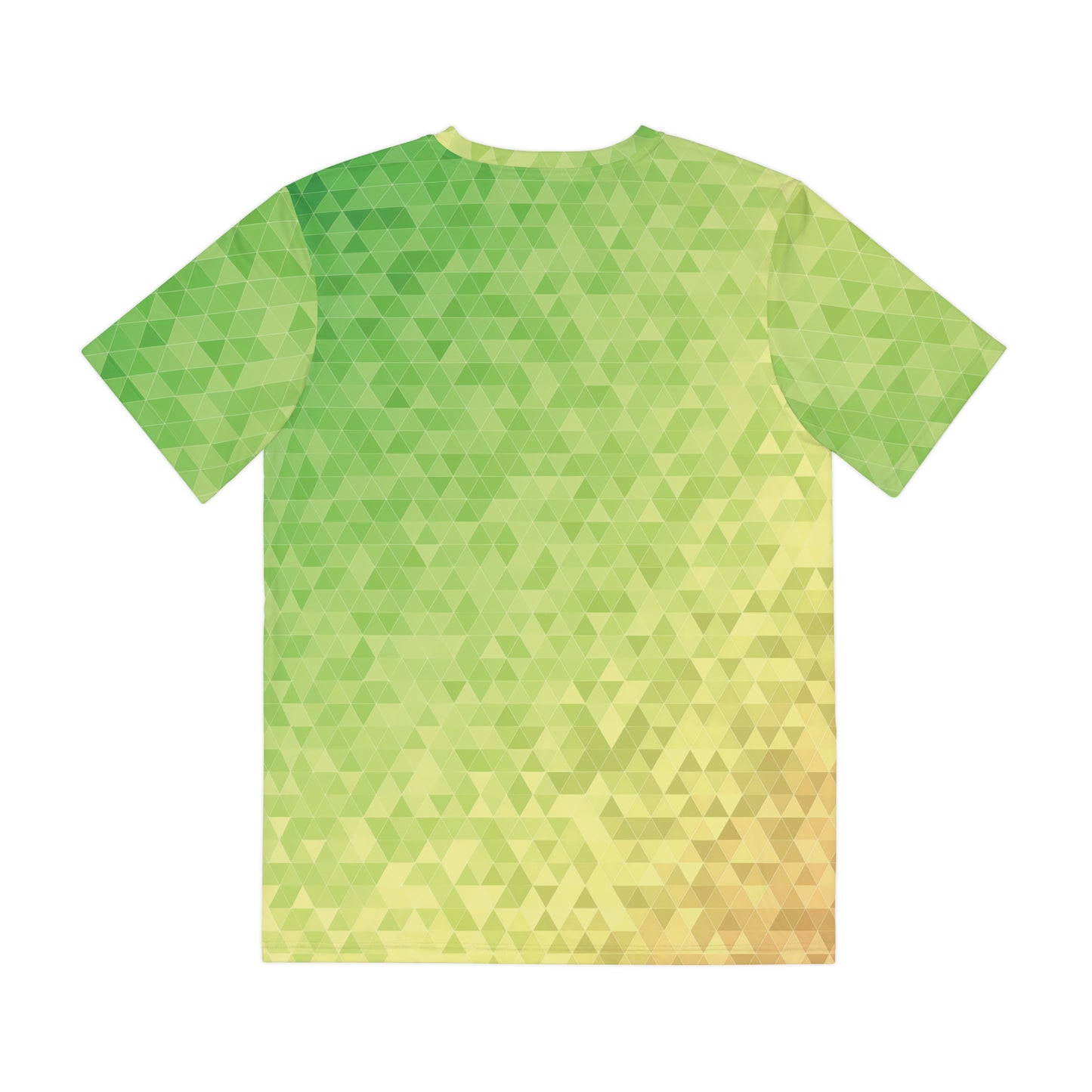 Men's Polyester Tee Green Triangles Strong