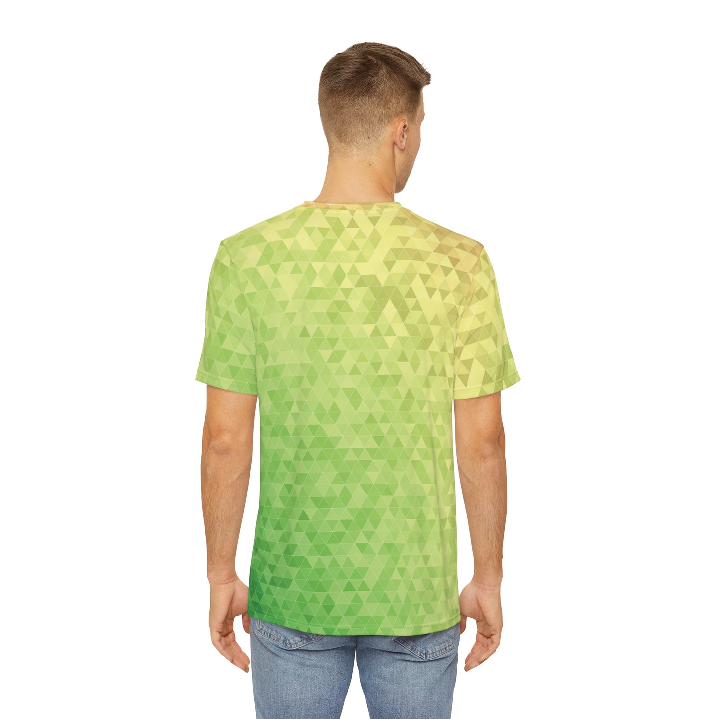 Men's Polyester Tee Green Triangles