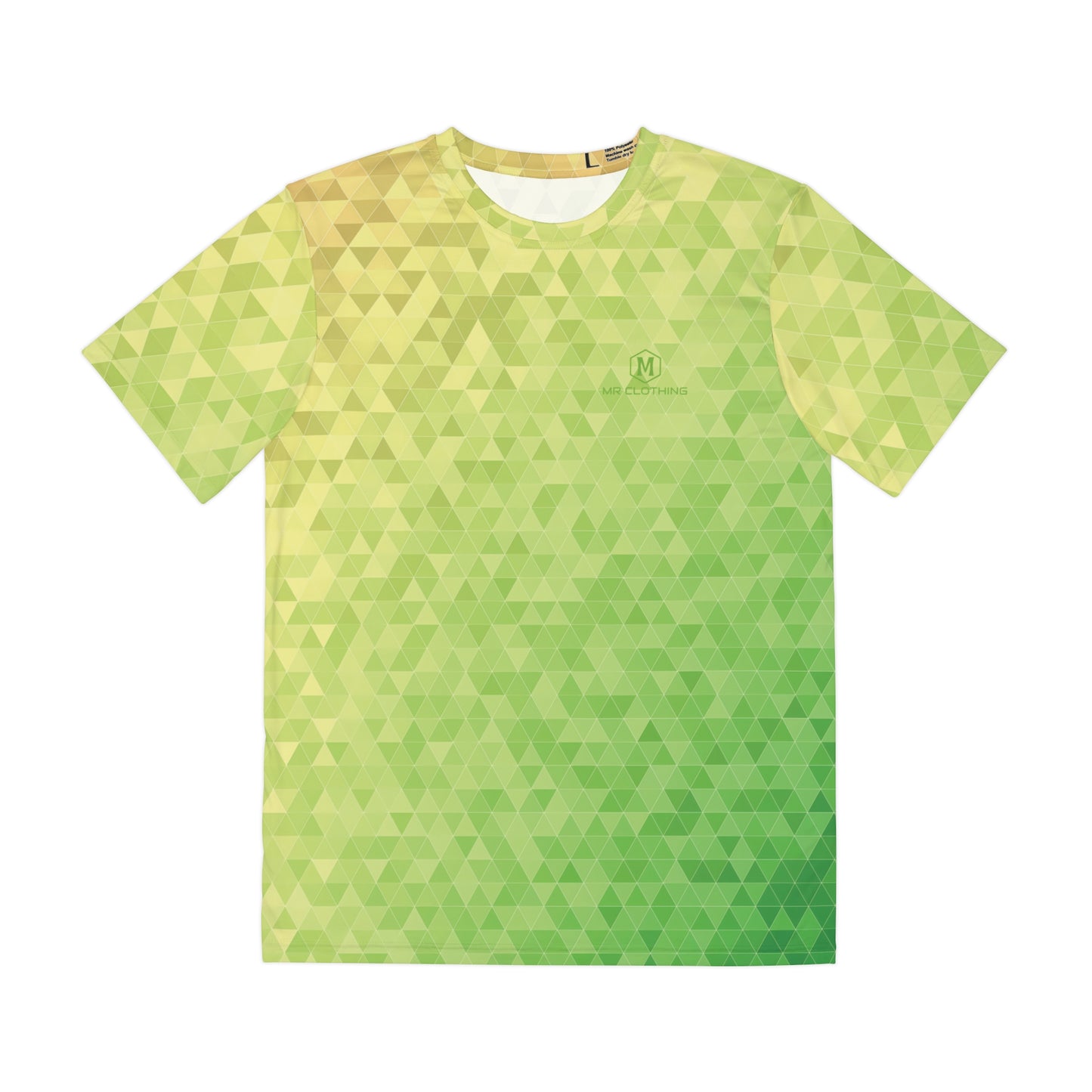 Men's Polyester Tee Green Triangles