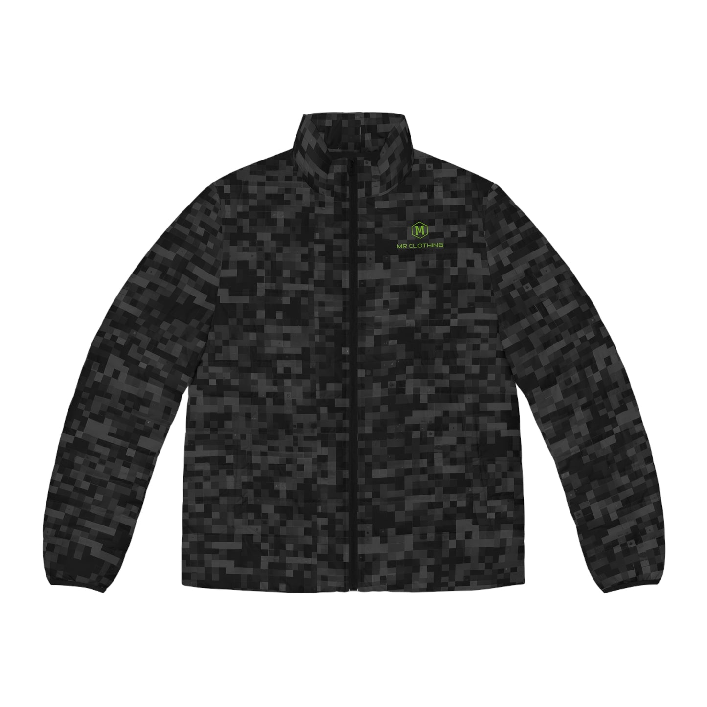 Men's Puffer Jacket Black Camo