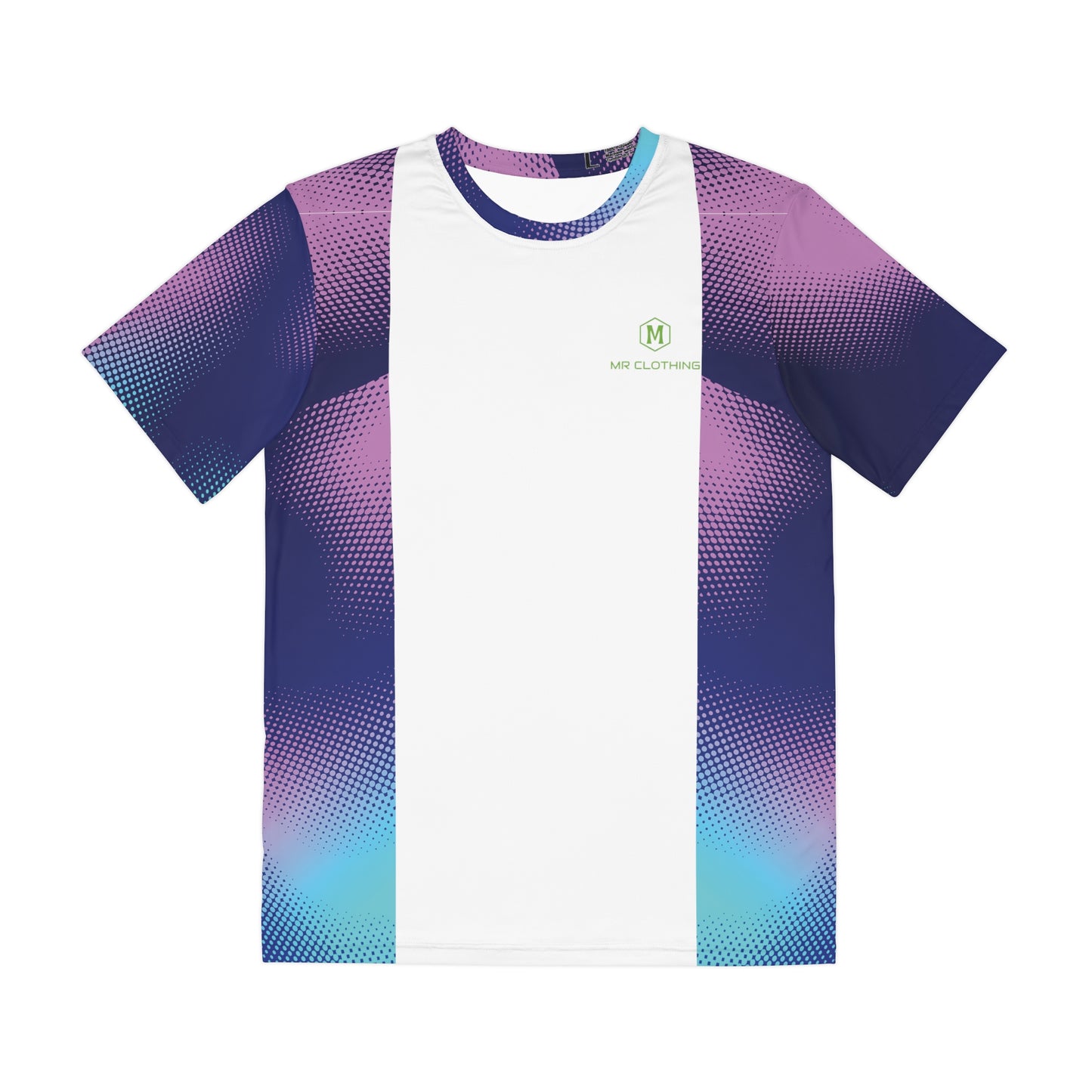 Men's Polyester Tee White Stripe