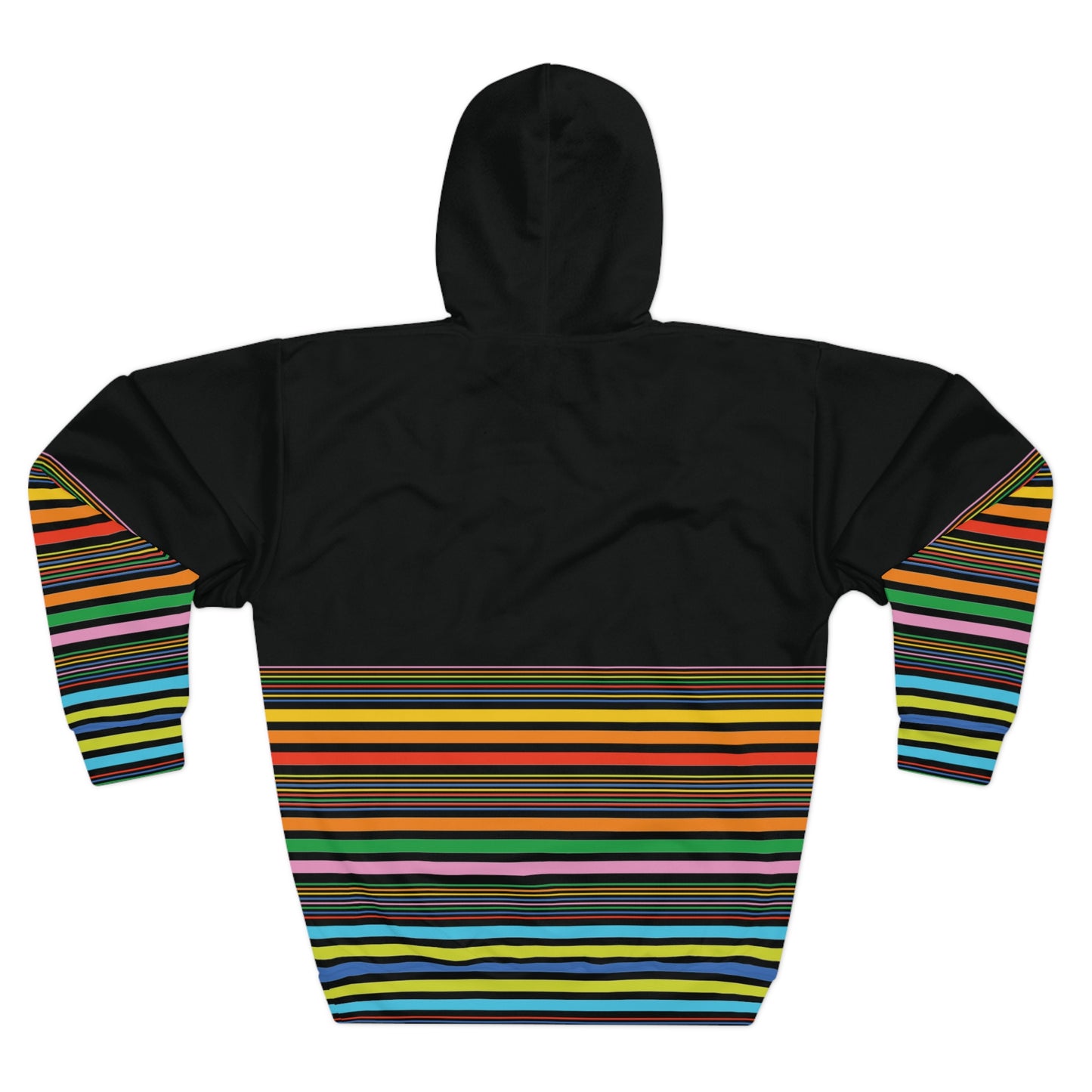 Unisex Pullover Hoodie Rainbow Black