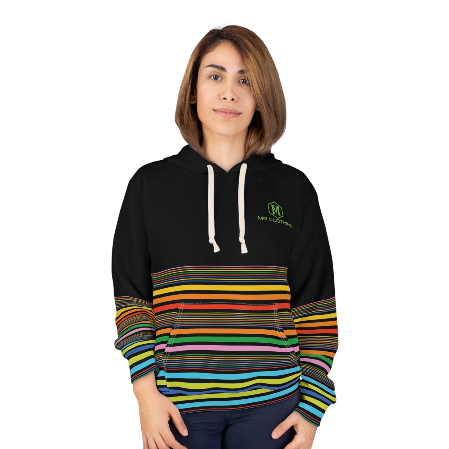 Unisex Pullover Hoodie Rainbow Black